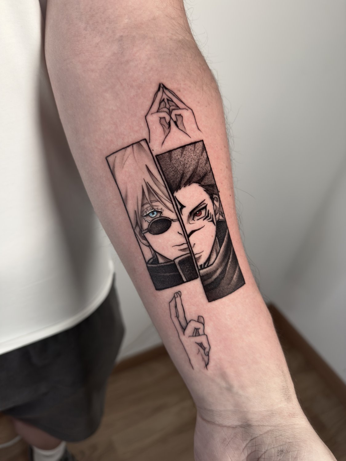 Tatuagem anime — Gojo e Sukuna