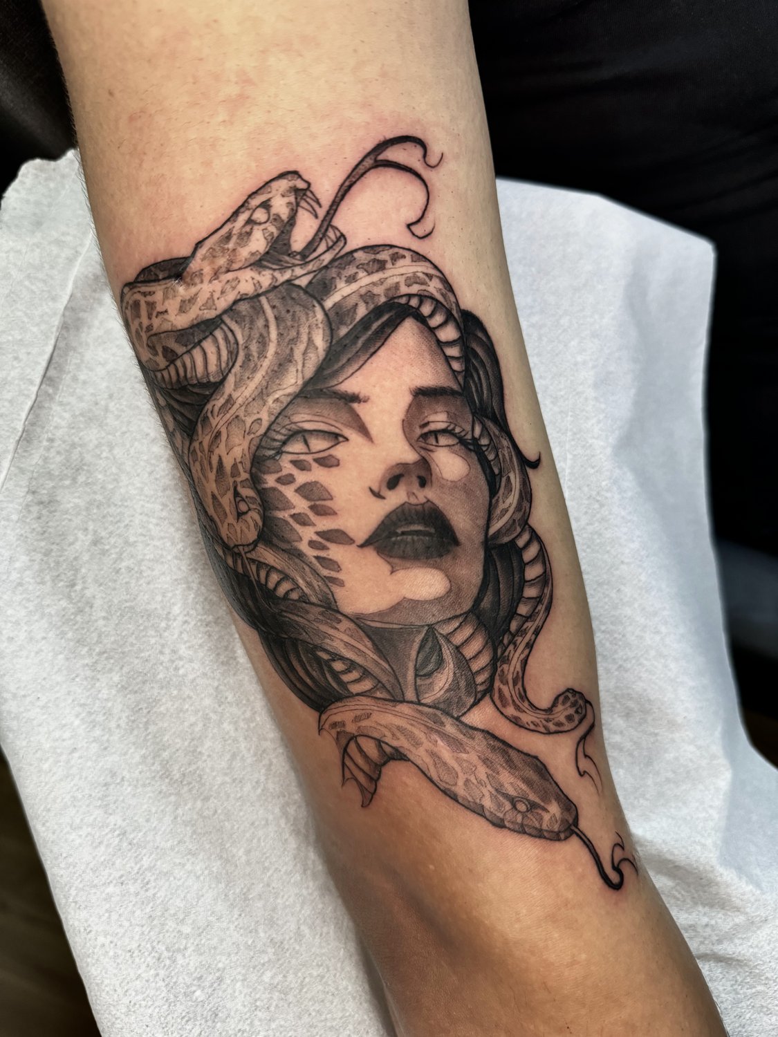 Tatuagem blackwork — Medusa